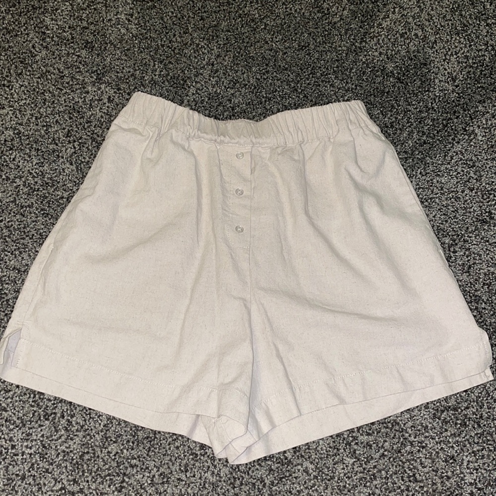 Linen High-Waisted Shorts by ASOS